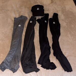 BUILT (gym brand from 2015-2020)  
Hat+4 tank tops: soft material+ moisture wick